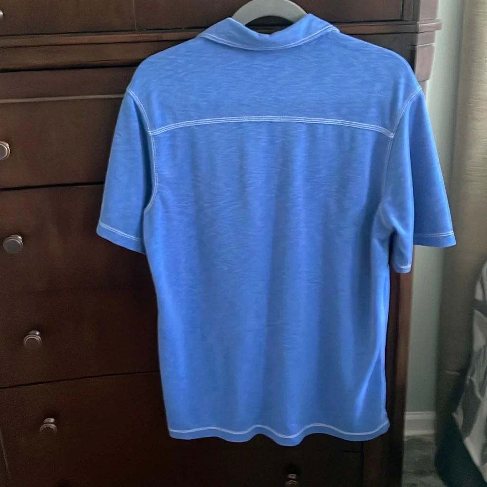 Johnston & Murphy Vintage Slub Polo Blue Size M - Picture 6 of 9